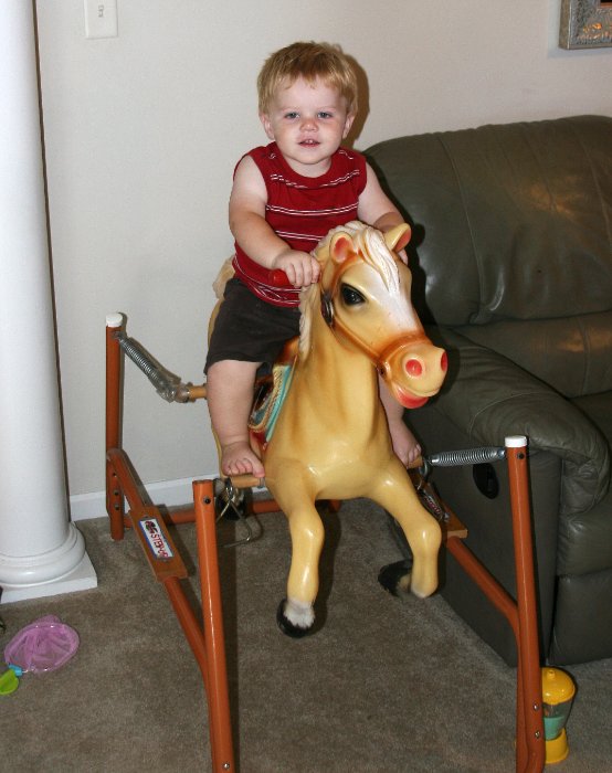 Jacob checks out the pony